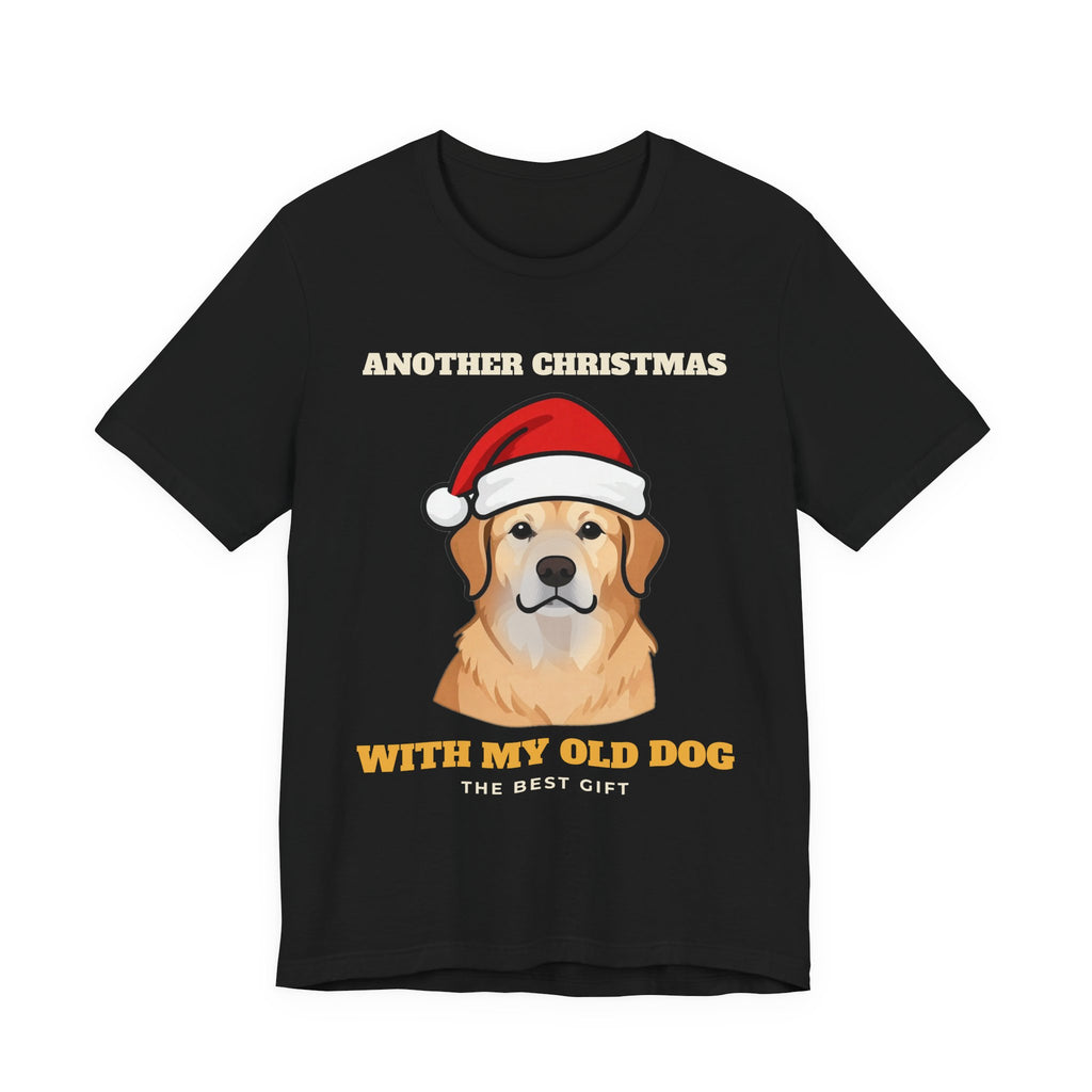 Another Christmas With My Old Dog senior dog christmas shirt tee in black