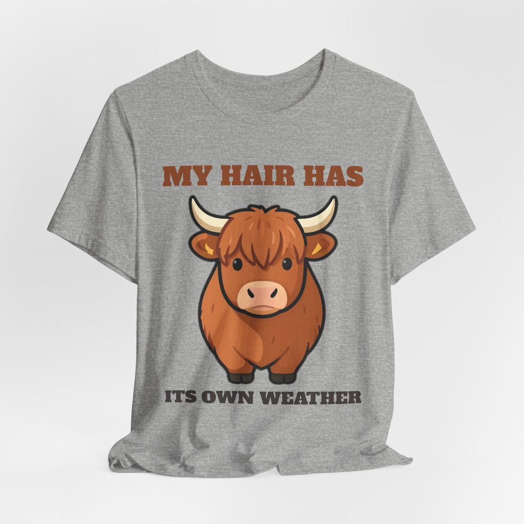 Highland Cow Shirt - My Hair Has Its Own Weather Tee | Cow Lover Gift