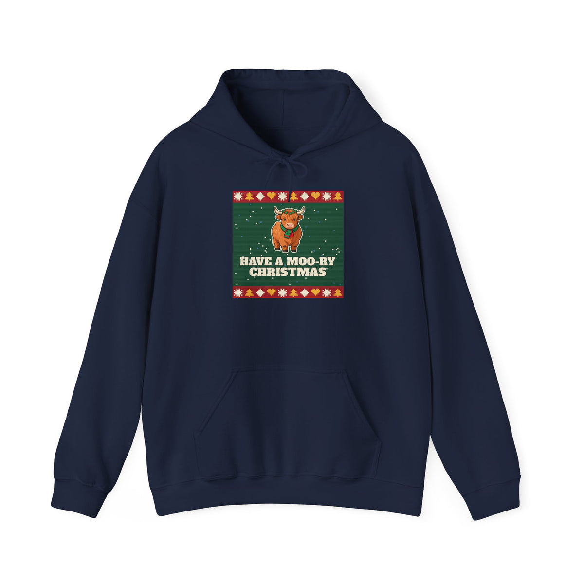Moo-ry Christmas Ugly Sweater Hoodie