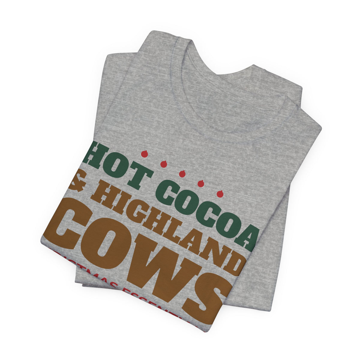 Hot Cocoa and Highland Cows Shirt, Christmas Essentials Cow Lover Tee, Highland Cow Gift, Cozy Winter Holiday T-Shirt, Cow Mom Sweatshirt