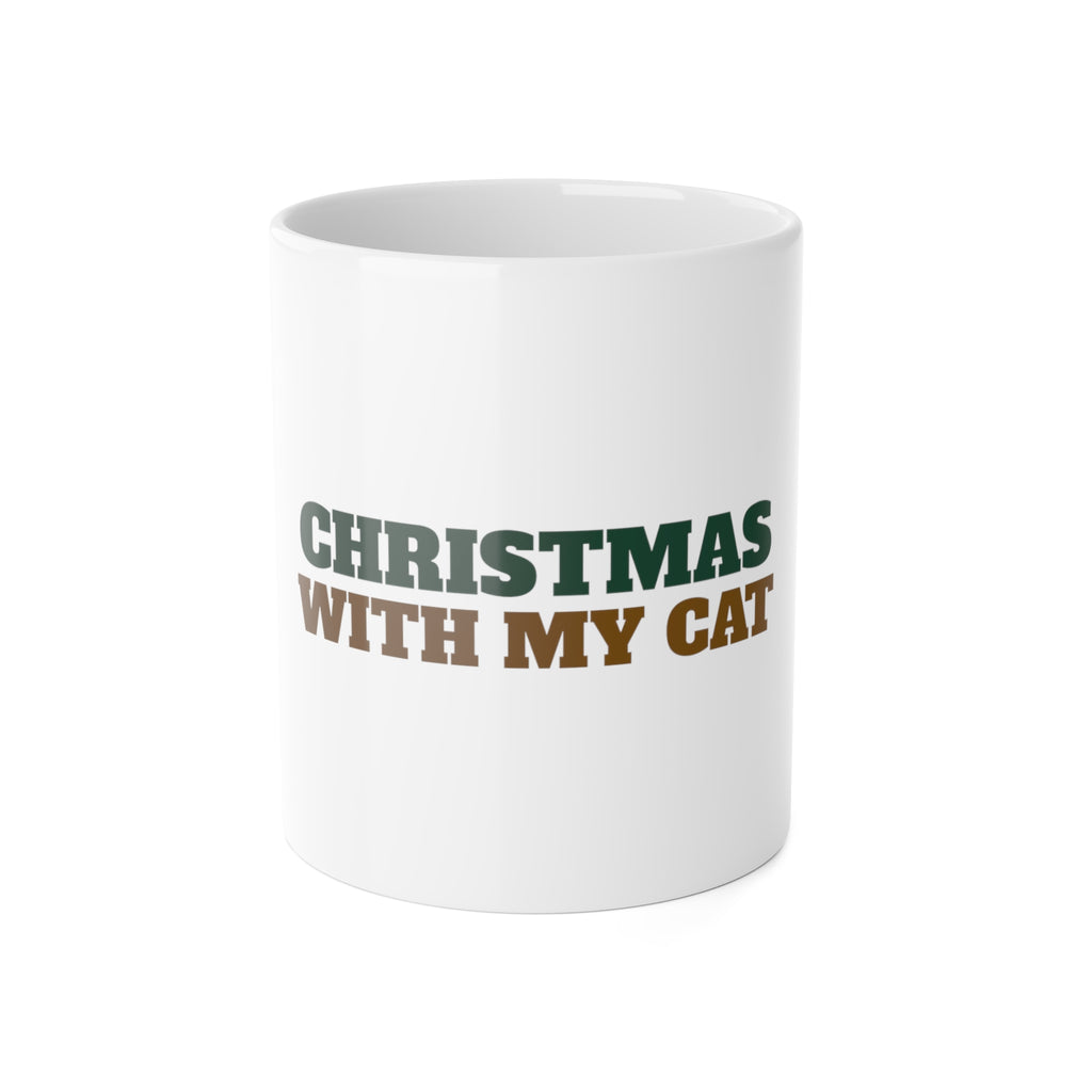 Christmas With My Cat Mug, Cat Lover Christmas Mug, Cozy Cat Mom Holiday Mug, Cat Dad Christmas Gift, Cat Person Holiday Mug