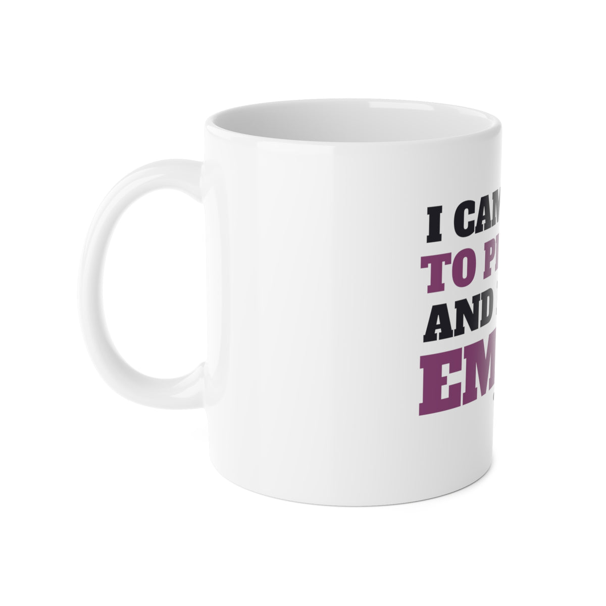I Came Here to Pet Cats and Ignore Emails funny cat mug, side view with handle