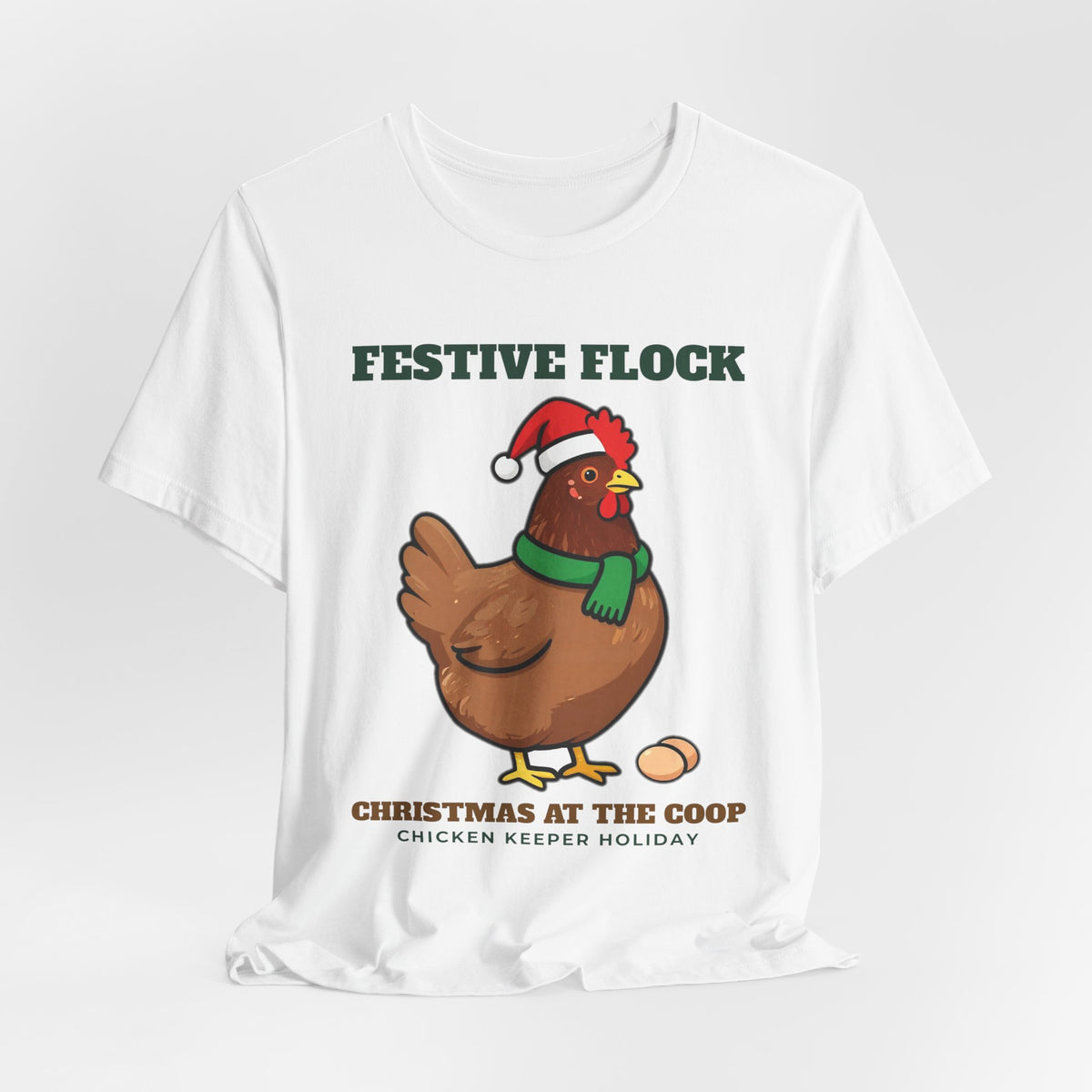Chicken Christmas Shirt, Festive Flock Chicken Keeper Tee, Hen Lover Holiday Gift, Backyard Chicken Mom T-Shirt, Farm Christmas Sweatshirt