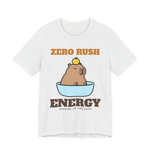Capybara Shirt with the Zero Rush Energy design in ash grey