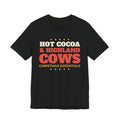 Hot Cocoa and Highland Cows Shirt, Christmas Essentials Cow Lover Tee, Highland Cow Gift, Cozy Winter Holiday T-Shirt, Cow Mom Sweatshirt