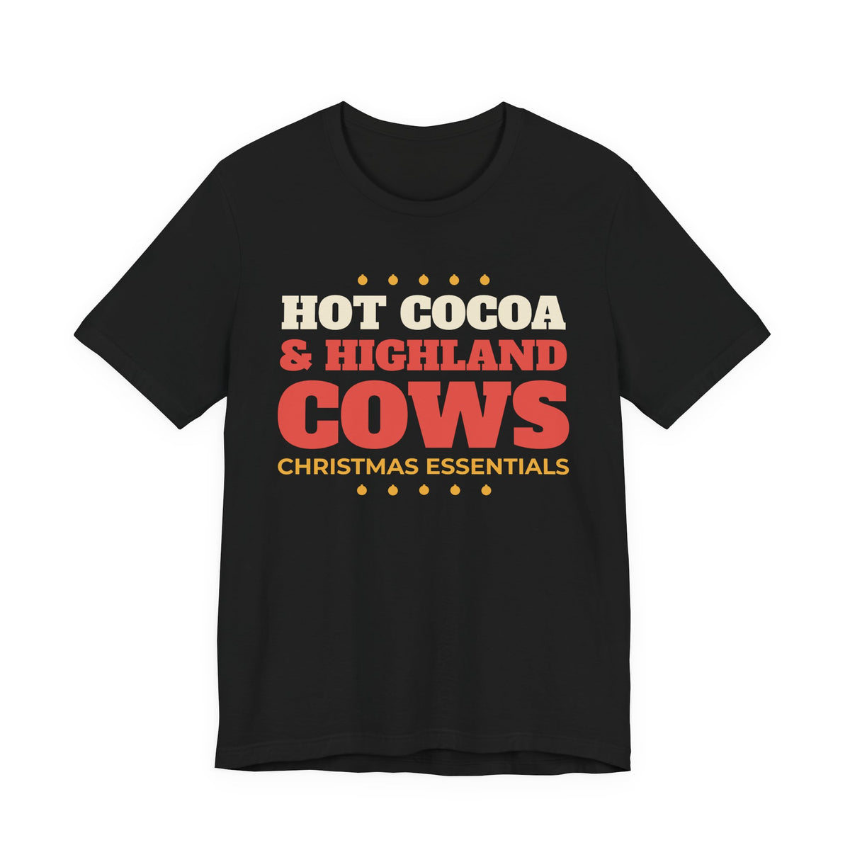 Hot Cocoa and Highland Cows Shirt, Christmas Essentials Cow Lover Tee, Highland Cow Gift, Cozy Winter Holiday T-Shirt, Cow Mom Sweatshirt