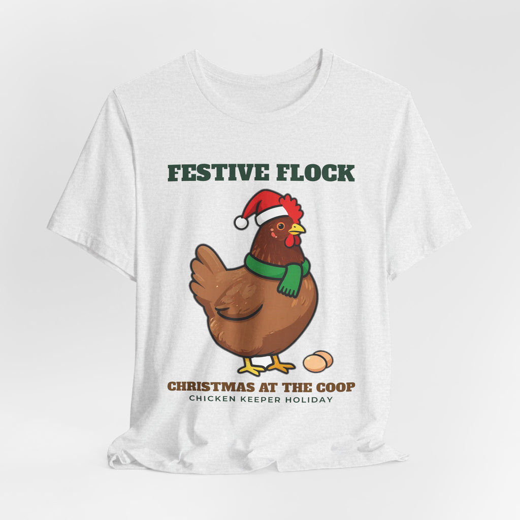 Chicken Christmas Shirt, Festive Flock Chicken Keeper Tee, Hen Lover Holiday Gift, Backyard Chicken Mom T-Shirt, Farm Christmas Sweatshirt